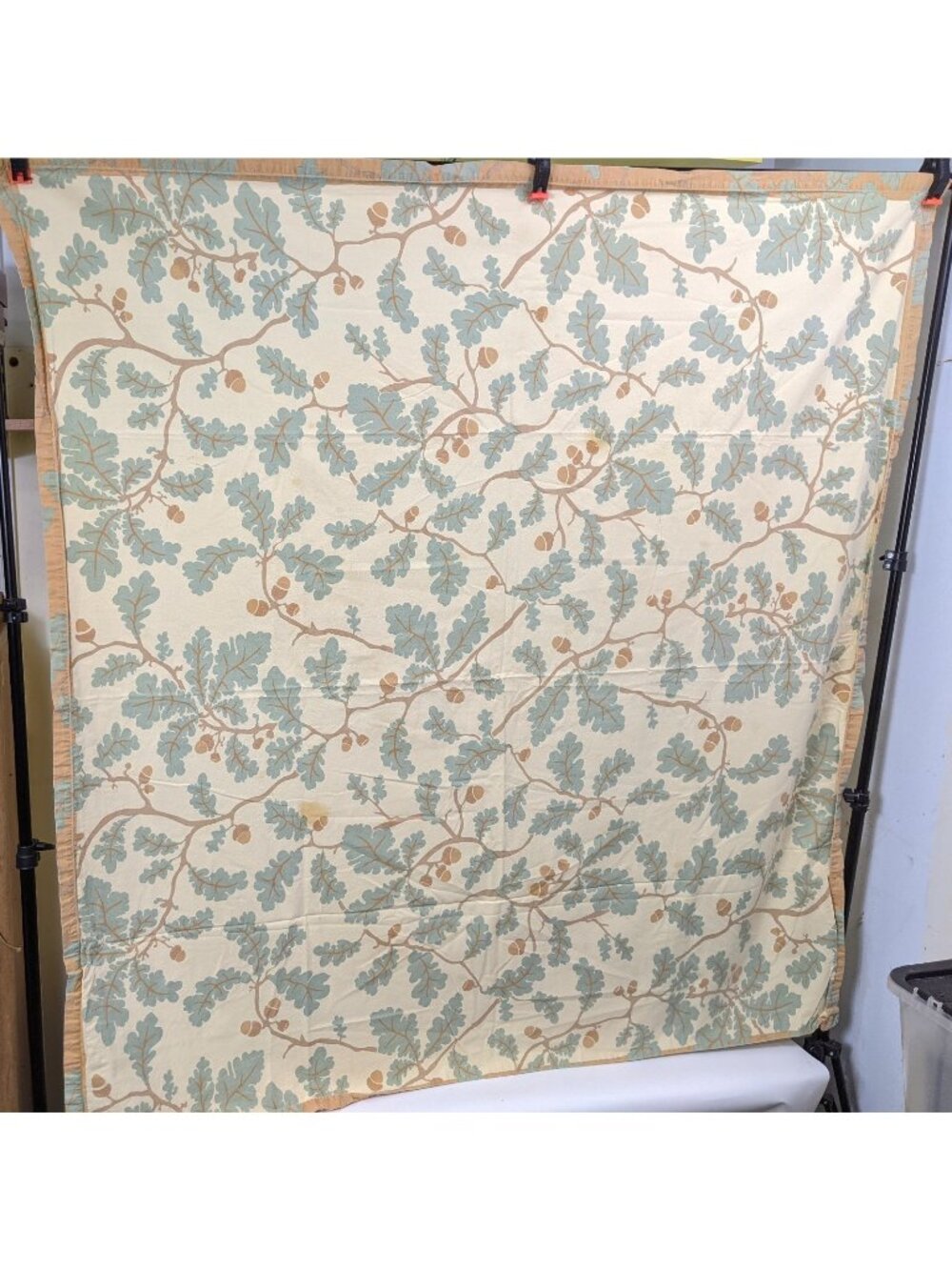 XOCHI Cotton 58" x 58" Square Leaf Acorn Table Cloth Vintage Oak Tree